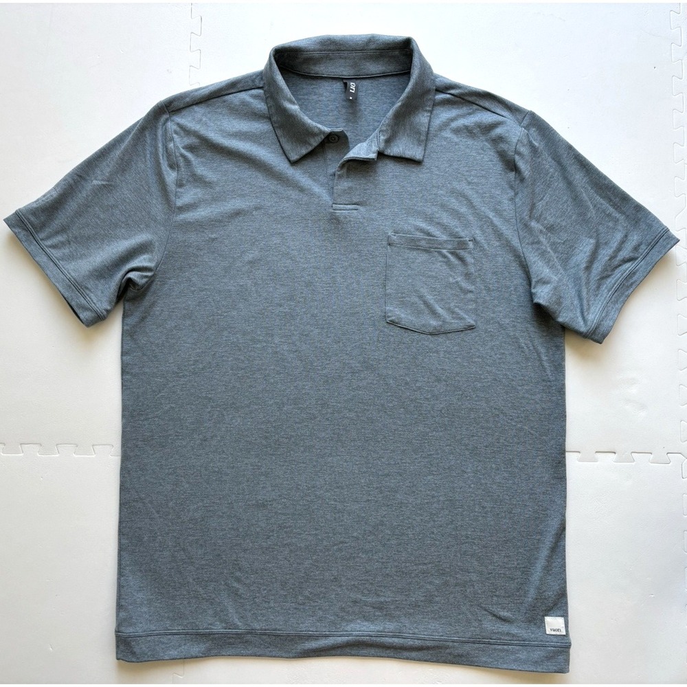 VUORI Polo Shirt Mens Short Sleeve Ponto Performance V1099 Golf - Size M Slate